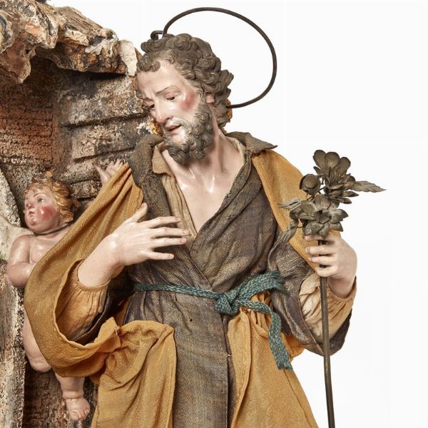 GRUPPO DELLA NATIVIT, NAPOLI, SECOLI XVIII/XIX  - Asta ASTA A TEMPO | PASTORI DA PRESEPE NAPOLETANI DA UN'IMPORTANTE COLLEZIONE TOSCANA - Associazione Nazionale - Case d'Asta italiane