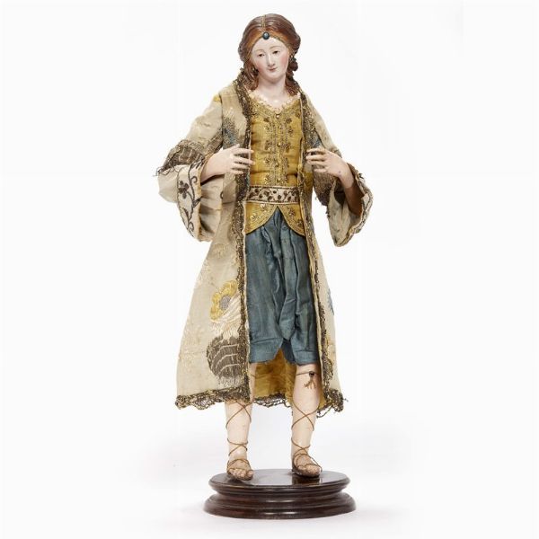 NOBILDONNA     GEORGIANA CON TIARA, NAPOLI, FINE SECOLO XVIII  - Asta ASTA A TEMPO | PASTORI DA PRESEPE NAPOLETANI DA UN'IMPORTANTE COLLEZIONE TOSCANA - Associazione Nazionale - Case d'Asta italiane