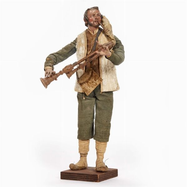 ZAMPOGNARO, NAPOLI, FINE SECOLO XVIII  - Asta ASTA A TEMPO | PASTORI DA PRESEPE NAPOLETANI DA UN'IMPORTANTE COLLEZIONE TOSCANA - Associazione Nazionale - Case d'Asta italiane