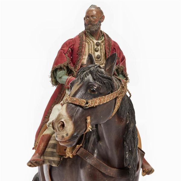 TURCO A CAVALLO, NAPOLI, FINE SECOLO XVIII  - Asta ASTA A TEMPO | PASTORI DA PRESEPE NAPOLETANI DA UN'IMPORTANTE COLLEZIONE TOSCANA - Associazione Nazionale - Case d'Asta italiane