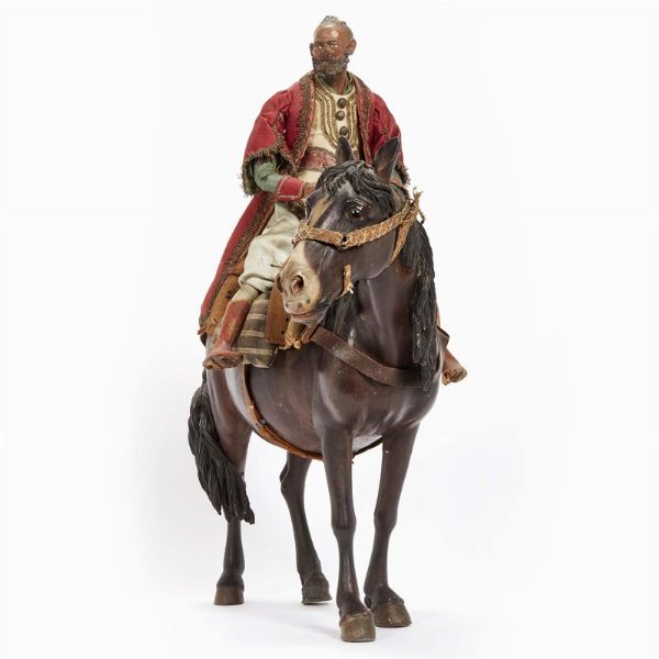 TURCO A CAVALLO, NAPOLI, FINE SECOLO XVIII  - Asta ASTA A TEMPO | PASTORI DA PRESEPE NAPOLETANI DA UN'IMPORTANTE COLLEZIONE TOSCANA - Associazione Nazionale - Case d'Asta italiane