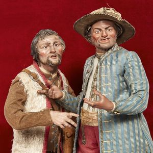 POPOLANO CON PORRO, NAPOLI, FINE SECOLO XVIII  - Asta ASTA A TEMPO | PASTORI DA PRESEPE NAPOLETANI DA UN'IMPORTANTE COLLEZIONE TOSCANA - Associazione Nazionale - Case d'Asta italiane