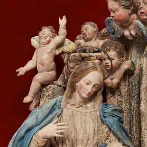 GRUPPO DELLA NATIVIT, NAPOLI, SECOLI XVIII/XIX  - Asta ASTA A TEMPO | PASTORI DA PRESEPE NAPOLETANI DA UN'IMPORTANTE COLLEZIONE TOSCANA - Associazione Nazionale - Case d'Asta italiane