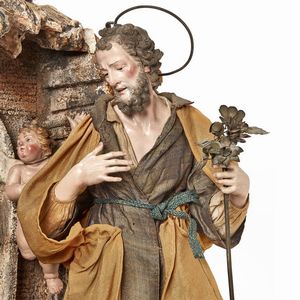 GRUPPO DELLA NATIVIT, NAPOLI, SECOLI XVIII/XIX  - Asta ASTA A TEMPO | PASTORI DA PRESEPE NAPOLETANI DA UN'IMPORTANTE COLLEZIONE TOSCANA - Associazione Nazionale - Case d'Asta italiane