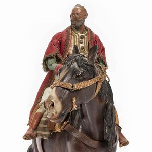 TURCO A CAVALLO, NAPOLI, FINE SECOLO XVIII  - Asta ASTA A TEMPO | PASTORI DA PRESEPE NAPOLETANI DA UN'IMPORTANTE COLLEZIONE TOSCANA - Associazione Nazionale - Case d'Asta italiane
