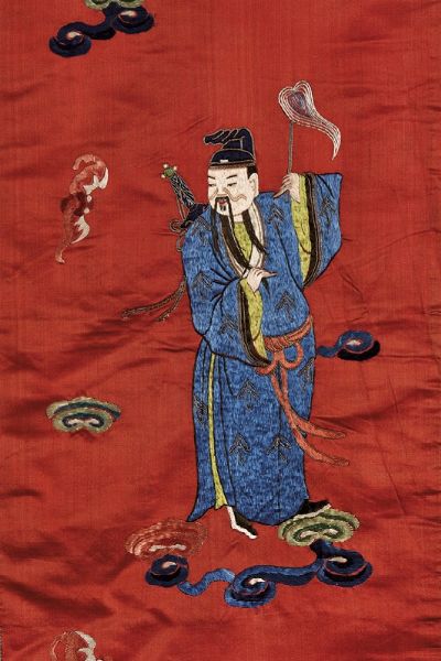 RICAMO, CINA, DINASTIA QING, SEC. XIX  - Asta Arte Orientale - Associazione Nazionale - Case d'Asta italiane