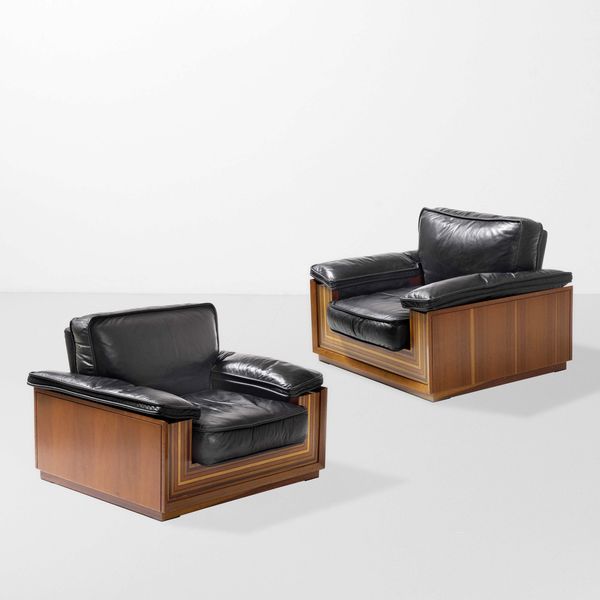 Luciano e Aldo Frigerio : Due poltrone della serie Paganini  - Asta Design - Associazione Nazionale - Case d'Asta italiane