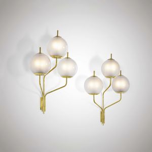 STILNOVO - Due grandi appliques a tre luci