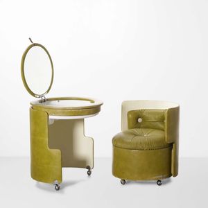 LUIGI MASSONI : Toilette e poltrona mod. Dilly Dally  - Asta Design - Associazione Nazionale - Case d'Asta italiane
