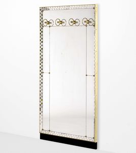 CRISTAL ART - Grande specchiera a parete con appendiabiti.