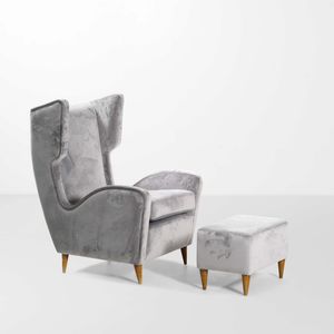 GIO PONTI - Grande poltrona con pouf