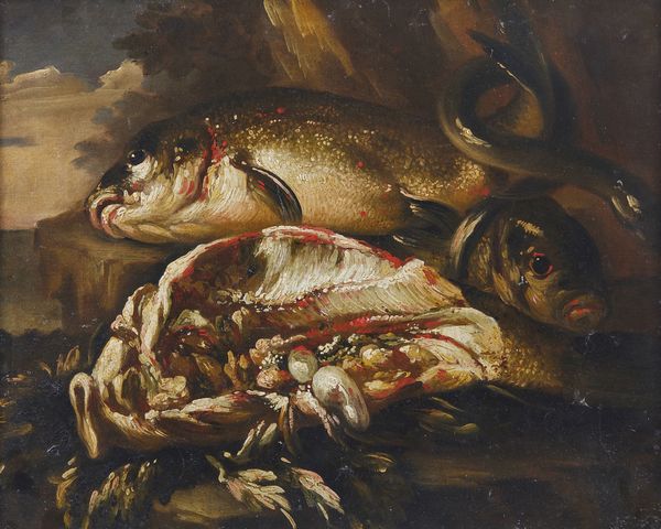BOSELLI FELICE (1650 - 1732) : Coppia di dipinti raffiguranti nature morte con pesci  - Asta Asta 432 | ARTE ANTICA E DEL XIX SECOLO Tradizionale - Associazione Nazionale - Case d'Asta italiane