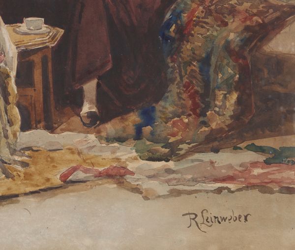 LEINWEBER ANTON ROBERT (1845 - 1921) : Sulla terrazza  - Asta Asta 432 | ARTE ANTICA E DEL XIX SECOLO Tradizionale - Associazione Nazionale - Case d'Asta italiane