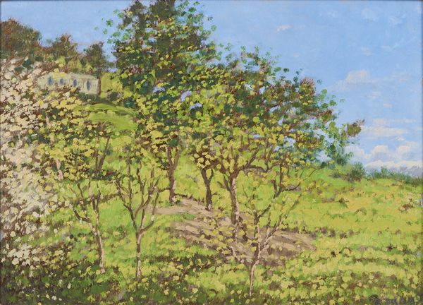 REYCEND ENRICO (1855 - 1928) : Attribuito a. Paesaggio in primavera  - Asta Asta 432 | ARTE ANTICA E DEL XIX SECOLO Tradizionale - Associazione Nazionale - Case d'Asta italiane