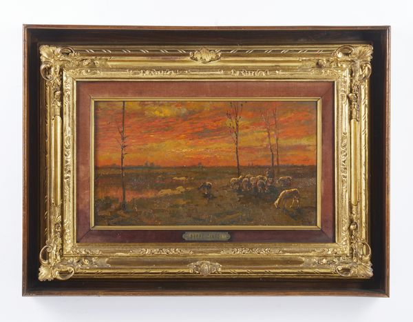 CIARDI BEPPE (1875 - 1932) : Pascolo al tramonto  - Asta Asta 432 | ARTE ANTICA E DEL XIX SECOLO Tradizionale - Associazione Nazionale - Case d'Asta italiane