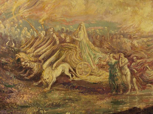 DE GROUX HENRY (1866 - 1930) : Dante e Virgilio incontrano il carro di Beatrice nel paradiso terrestre  - Asta Asta 432 | ARTE ANTICA E DEL XIX SECOLO Tradizionale - Associazione Nazionale - Case d'Asta italiane