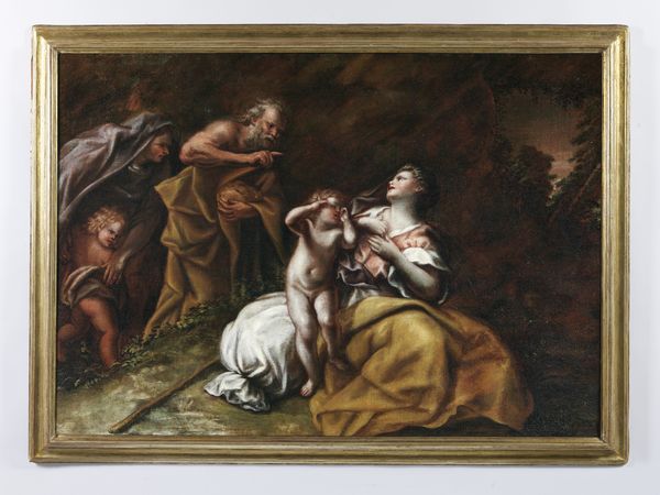 ARTISTA DEL XVII SECOLO : Riposo durante la fuga in Egitto  - Asta Asta 432 | ARTE ANTICA E DEL XIX SECOLO Tradizionale - Associazione Nazionale - Case d'Asta italiane