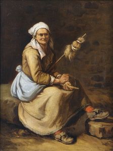 ARTISTA ITALIANO DEL XVIII SECOLO - La filatrice