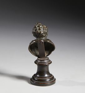 BRONZISTA VENETO DEL XVI-XVII SECOLO : Piccolo busto di fanciullo in bronzo, nei modi di Niccol Roccatagliata  - Asta Asta 432 | ARTE ANTICA E DEL XIX SECOLO Tradizionale - Associazione Nazionale - Case d'Asta italiane