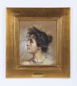 MICHETTI FRANCESCO PAOLO (1851 - 1929) : Attribuito a. Ritratto di donna di profilo  - Asta Asta 432 | ARTE ANTICA E DEL XIX SECOLO Tradizionale - Associazione Nazionale - Case d'Asta italiane