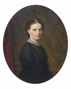 HENNING ADOLF (1809 - 1900) - Ritratto di gentildonna