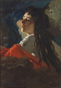 ADEMOLLO CARLO (1825 - 1911) - Ritratto femminile