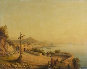 GIANNI GEROLAMO (1837 - 1895) - Veduta di Amalfi