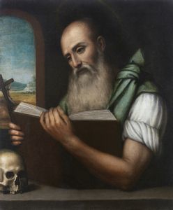 BONVICINO DETTO IL MORETTO (1490/98-1554) ALESSANDRO - Cerchia di. San Girolamo