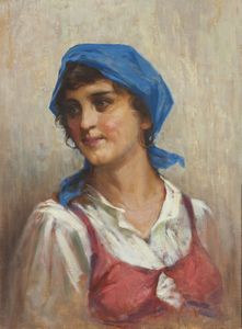 ANDREOTTI FEDERICO (1847 - 1930) - Attribuito a. Ritratto di popolana