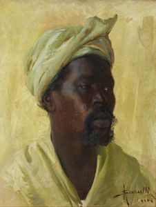 SCORZELLI ADOLFO (1866 - 1945) - Ritratto d'uomo con turbante