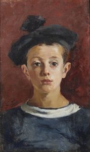 TALLONE  CESARE (1853 - 1919) - Ritratto di fanciullo vestito alla marinara