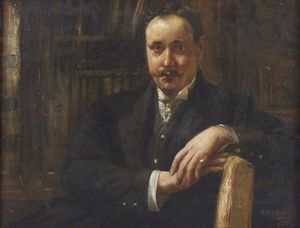 SALINAS  PABLO (1871 - 1946) - Ritratto di gentiluomo
