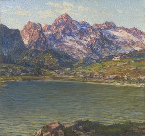 TOGNI EDOARDO (1884 - 1962) - Al laghetto di campo, Valle di Fumo