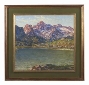 TOGNI EDOARDO (1884 - 1962) : Al laghetto di campo, Valle di Fumo  - Asta Asta 432 | ARTE ANTICA E DEL XIX SECOLO Tradizionale - Associazione Nazionale - Case d'Asta italiane