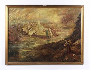 DE GROUX HENRY (1866 - 1930) : Dante e Virgilio incontrano il carro di Beatrice nel paradiso terrestre  - Asta Asta 432 | ARTE ANTICA E DEL XIX SECOLO Tradizionale - Associazione Nazionale - Case d'Asta italiane