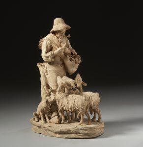 VACCARO GIACOMO (1847 - 1931) - Pastore con gregge