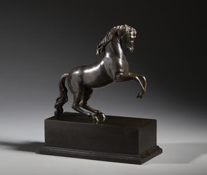 BRONZISTA DEL XIX SECOLO : Cavallo rampante  - Asta Asta 432 | ARTE ANTICA E DEL XIX SECOLO Tradizionale - Associazione Nazionale - Case d'Asta italiane