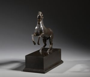 BRONZISTA DEL XIX SECOLO : Cavallo rampante  - Asta Asta 432 | ARTE ANTICA E DEL XIX SECOLO Tradizionale - Associazione Nazionale - Case d'Asta italiane