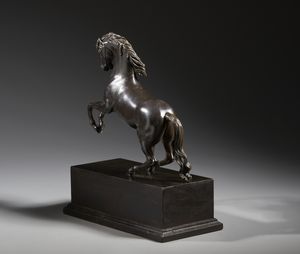 BRONZISTA DEL XIX SECOLO : Cavallo rampante  - Asta Asta 432 | ARTE ANTICA E DEL XIX SECOLO Tradizionale - Associazione Nazionale - Case d'Asta italiane