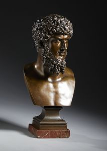 BRONZISTA DEL XIX SECOLO - Busto dell'Imperatore Lucio Vero