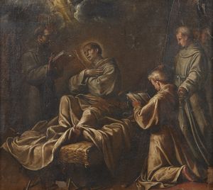 ARTISTA LOMBARDO DEL XVII SECOLO : Morte di Sant'Antonio da Padova  - Asta Asta 432 | ARTE ANTICA E DEL XIX SECOLO Tradizionale - Associazione Nazionale - Case d'Asta italiane