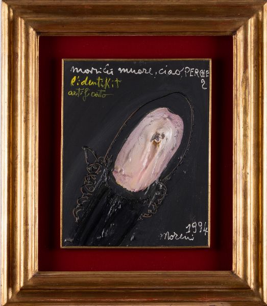 Mattia Moreni : Maril muore, ciao perch 2 - L'identikit artificato  - Asta Arte Moderna e Contemporanea - Associazione Nazionale - Case d'Asta italiane