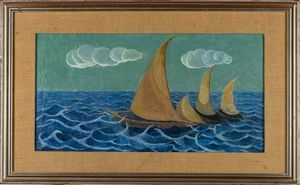 Gerardo Dottori : Vele sul mare  - Asta Arte Moderna e Contemporanea - Associazione Nazionale - Case d'Asta italiane