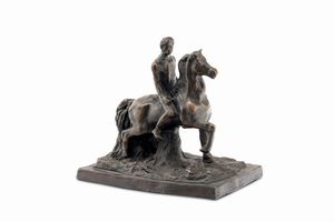 Giorgio de Chirico : Cavallo e cavaliere (Dioscuro)  - Asta Arte Moderna e Contemporanea - Associazione Nazionale - Case d'Asta italiane