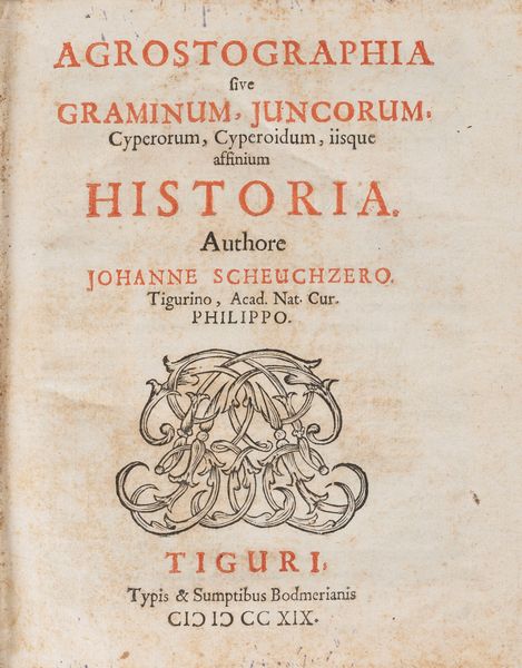 Johann Scheuchzer : Agrostographia sive graminum, juncorum, cyperorum, cyperoidum, iisque affinium historia  - Asta Libri, Autografi e Stampe - Associazione Nazionale - Case d'Asta italiane