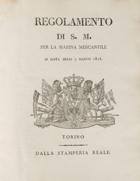 Regolamento per la Marina Mercantile  - Asta Libri, Autografi e Stampe - Associazione Nazionale - Case d'Asta italiane