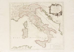 Gilles-Robert de Vaugondy - Italia Antiqua cum Insulis Sicilia, Sardinia et Corsicae.