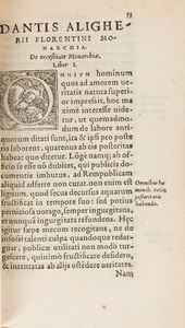 Dante Alighieri, : De formula romani Imperi - De Monarchia  - Asta Libri, Autografi e Stampe - Associazione Nazionale - Case d'Asta italiane