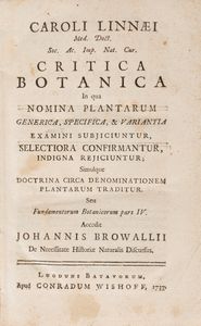 Carlo Linneo - Critica botanica in qua nomina plantarum generica, specifica, & variantia examini subjiciuntur, selectiora confirmantur, indigna rejiciuntur
