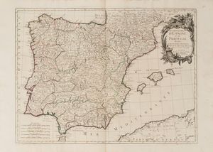 Francesco Santini - Les Royaumes d'Espagne et de Portugal diviss par grandes povinces. Dresss sur les Observations Astronomique par le S.r Janvier gographe.